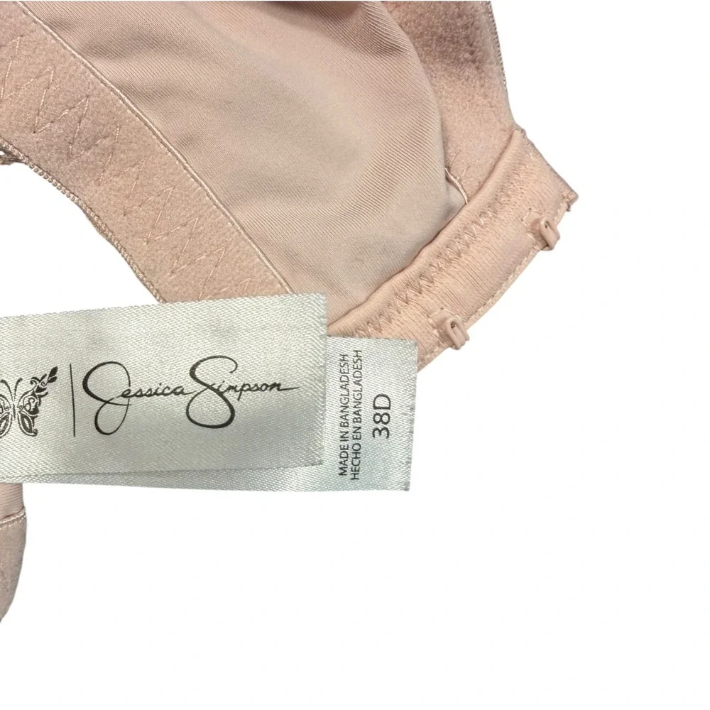 Jessica Simpson Bra Womens‎ 38D Rose Smoke Pink Lace Floral Embroidered Push Up